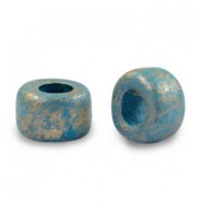 DQ Griechische Keramik Perlen 9mm Gold spot - Ocean blue
